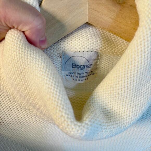 Bogner Vintage Cream Wool Turtleneck Sweater- Size Large, Quiet Luxury, Women's - Picture 5 of 5